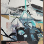 Vertikal Abstraktes Öl-Bild "Mentalist"inkl.Rahmen