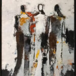 Vertikal Abstraktes Öl-Bild "SEE"inkl.Rahmen