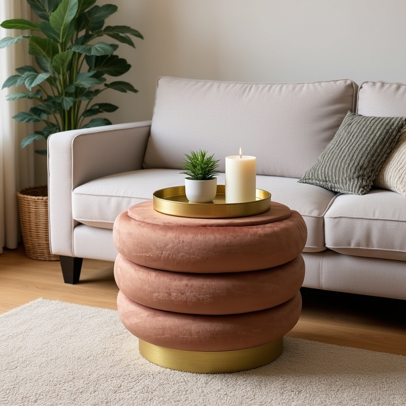 Beistelltisch 20 Sitzhocker/Beistelltisch "Peach" – Bild 1