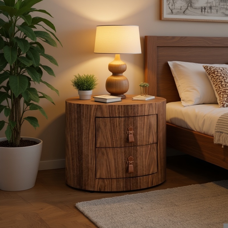 Nachtisch Walnuss2 Nachttisch Konsole "Nisa" – Bild 1