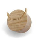 Wandhaken aus Holz HIRSCH - Eichenholz, Messing, 2,4 Zoll